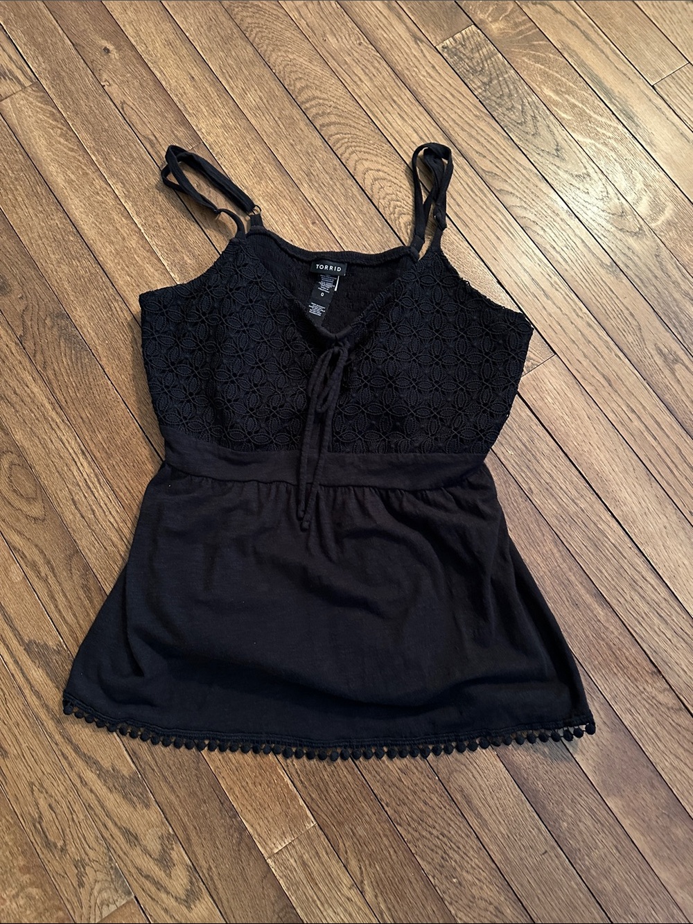 torrid Black Crochet Lace Camisole Tank Top